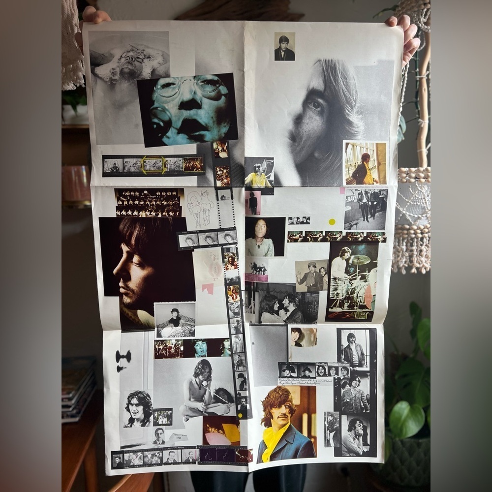 Original 1968 Beatles White Album Inlay Poster / Lyrics Sheet | Double-Sided